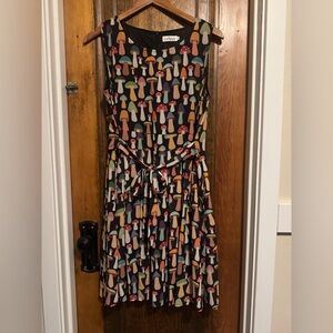 Black Mushroom Print Dress